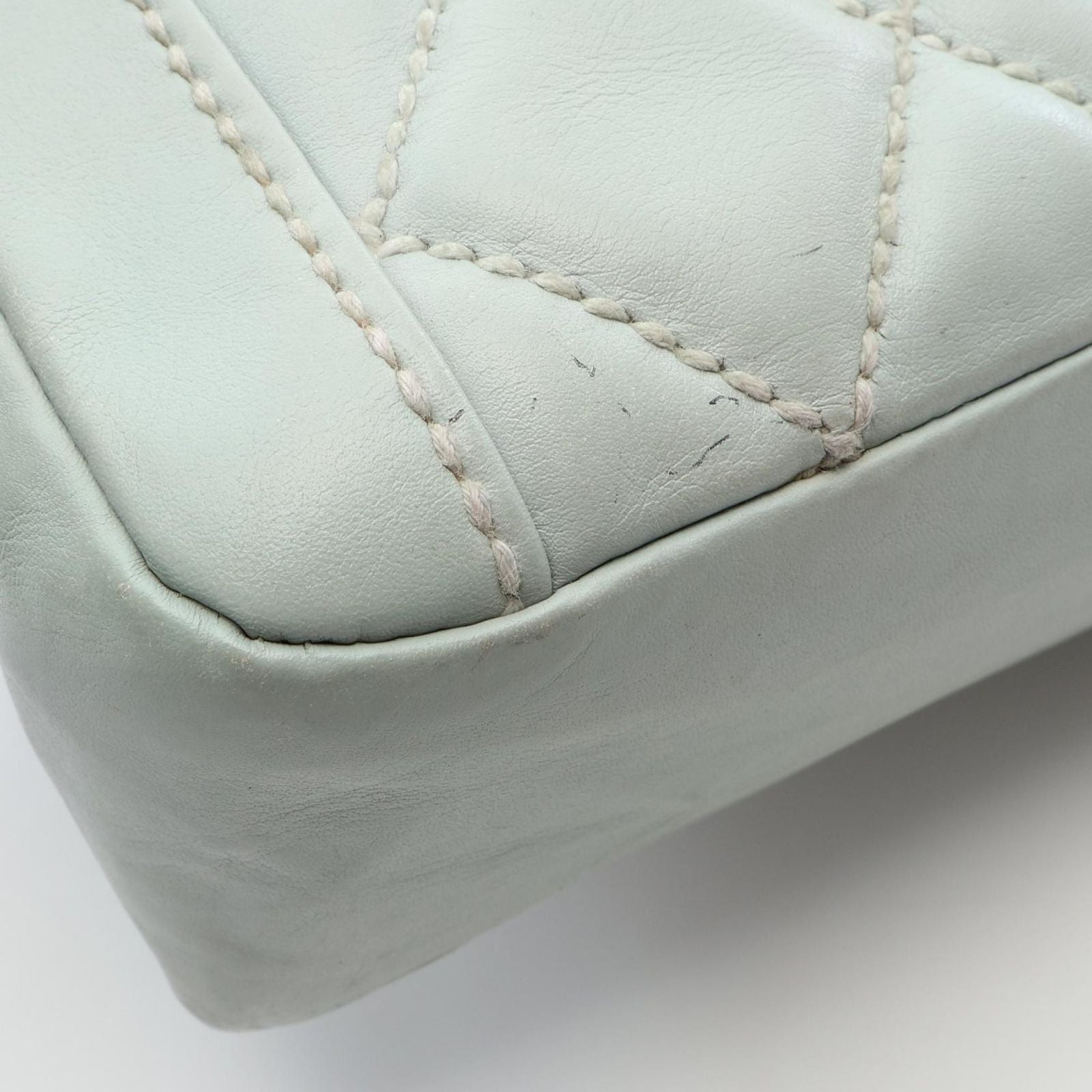 Chanel Handbag Wild Stitch Top Handle Lightblue Leather — view 7