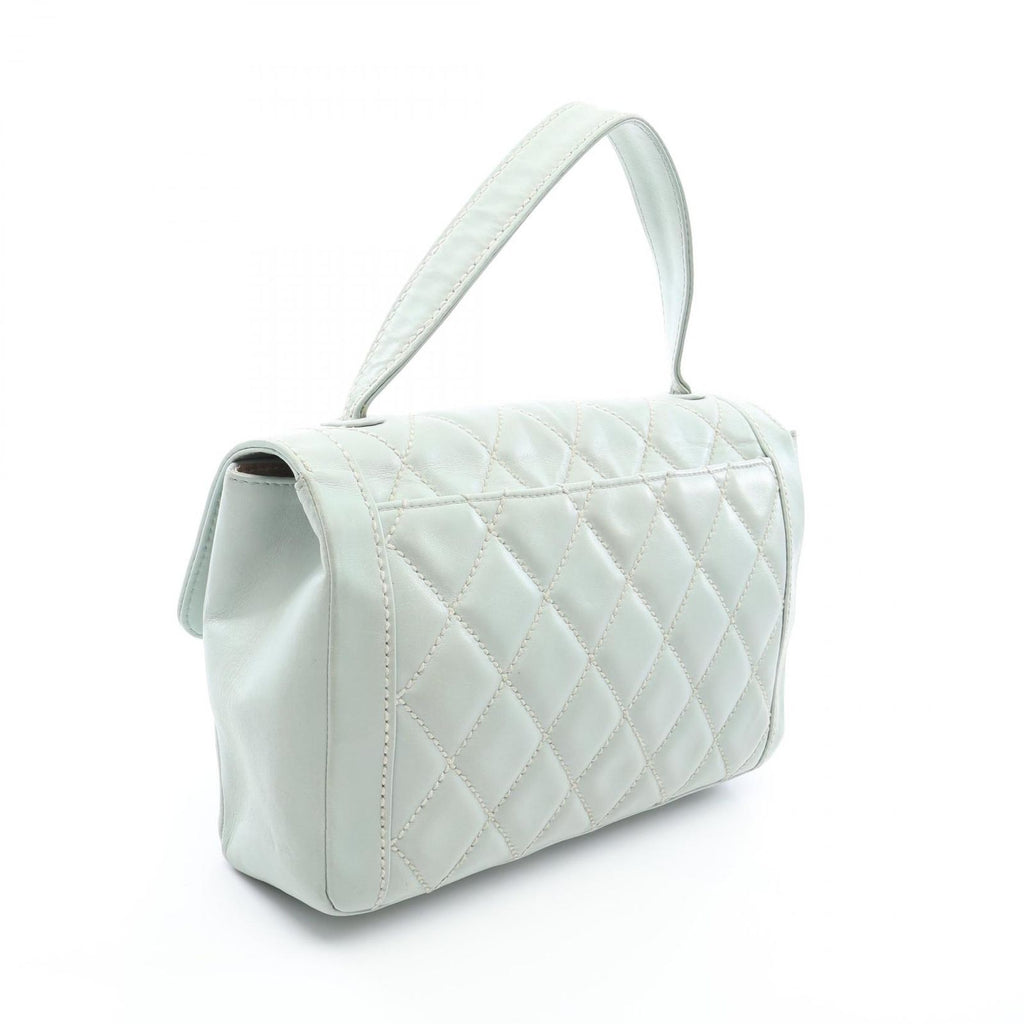 Chanel Handbag Wild Stitch Top Handle Lightblue Leather — view 2