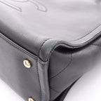 Chanel Shoulder Bag CC Logo Black Leather CC 2-Way Chain — view 8