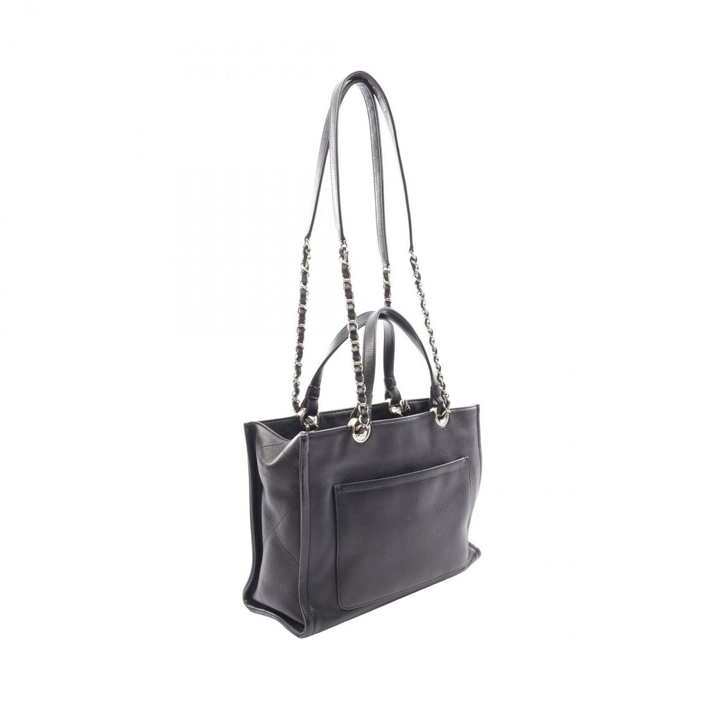 Chanel Shoulder Bag CC Logo Black Leather CC 2-Way Chain — view 2