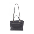 Chanel Shoulder Bag CC Logo Black Leather CC 2-Way Chain