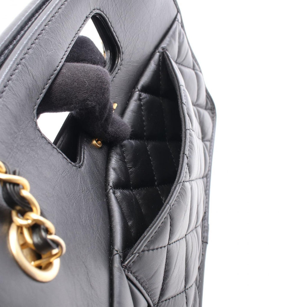 Chanel Shoulder Bag Small Shopping Quilted Black Leather — view 6