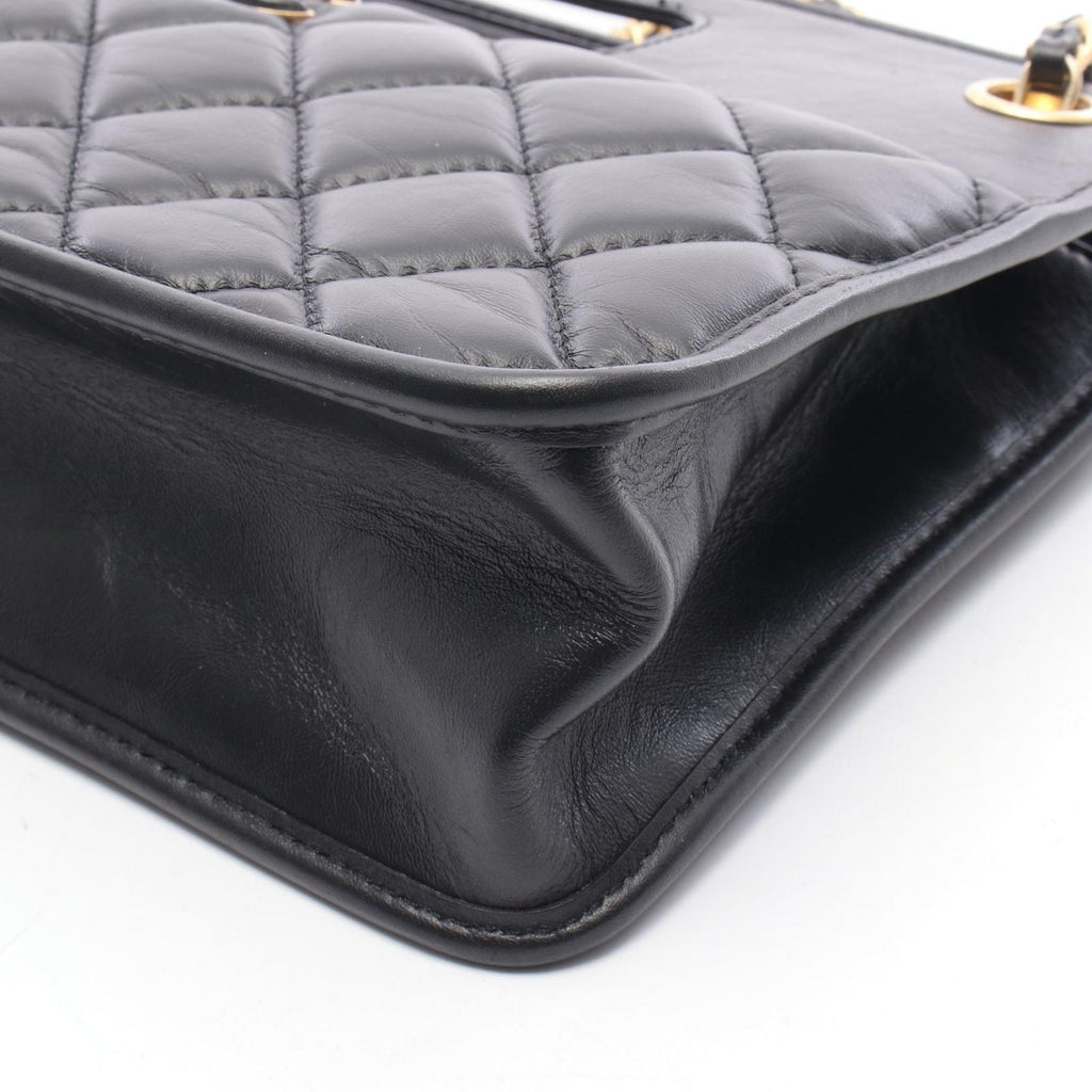 Chanel Shoulder Bag Small Shopping Quilted Black Leather — view 7