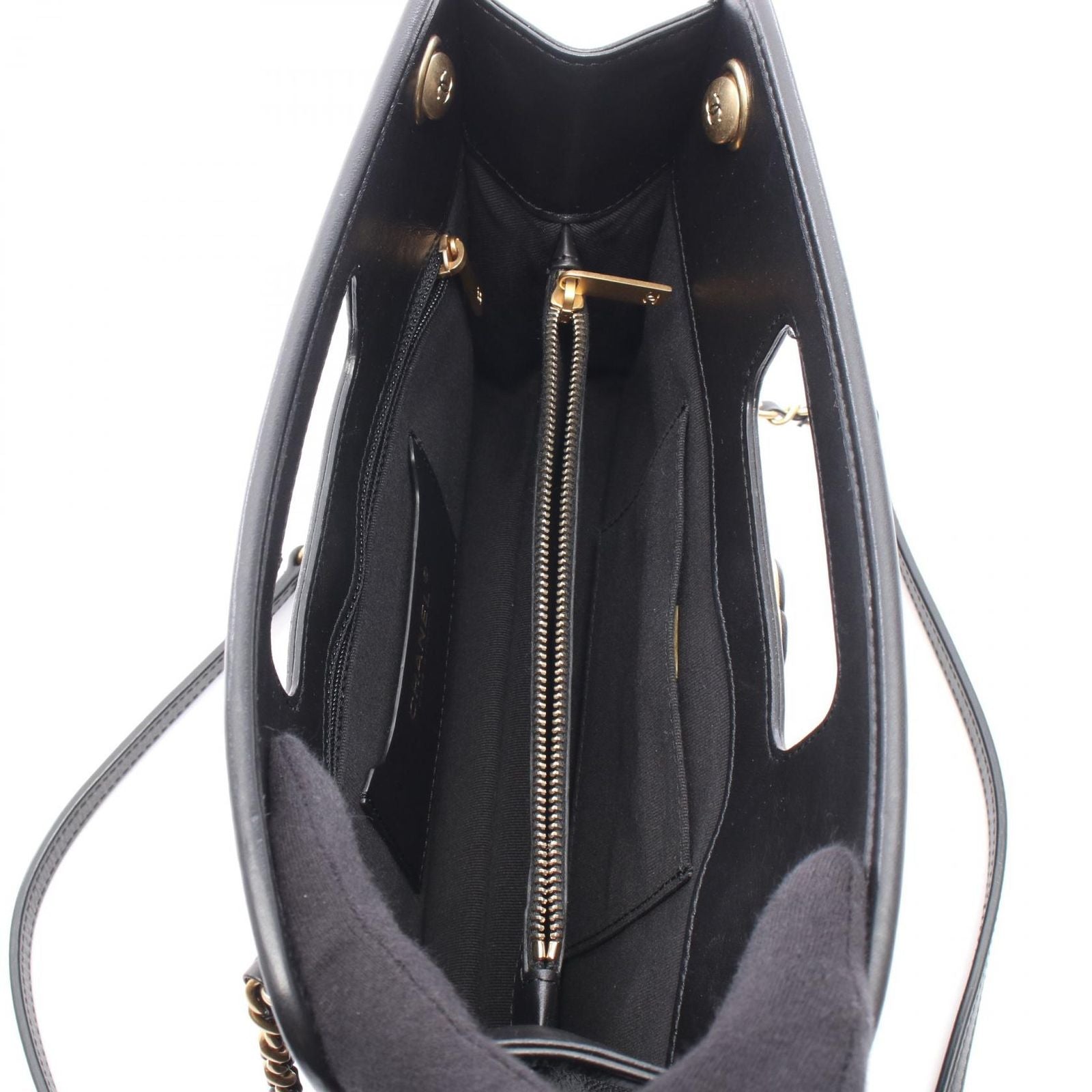 Chanel Shoulder Bag Small Shopping Quilted Black Leather — view 3