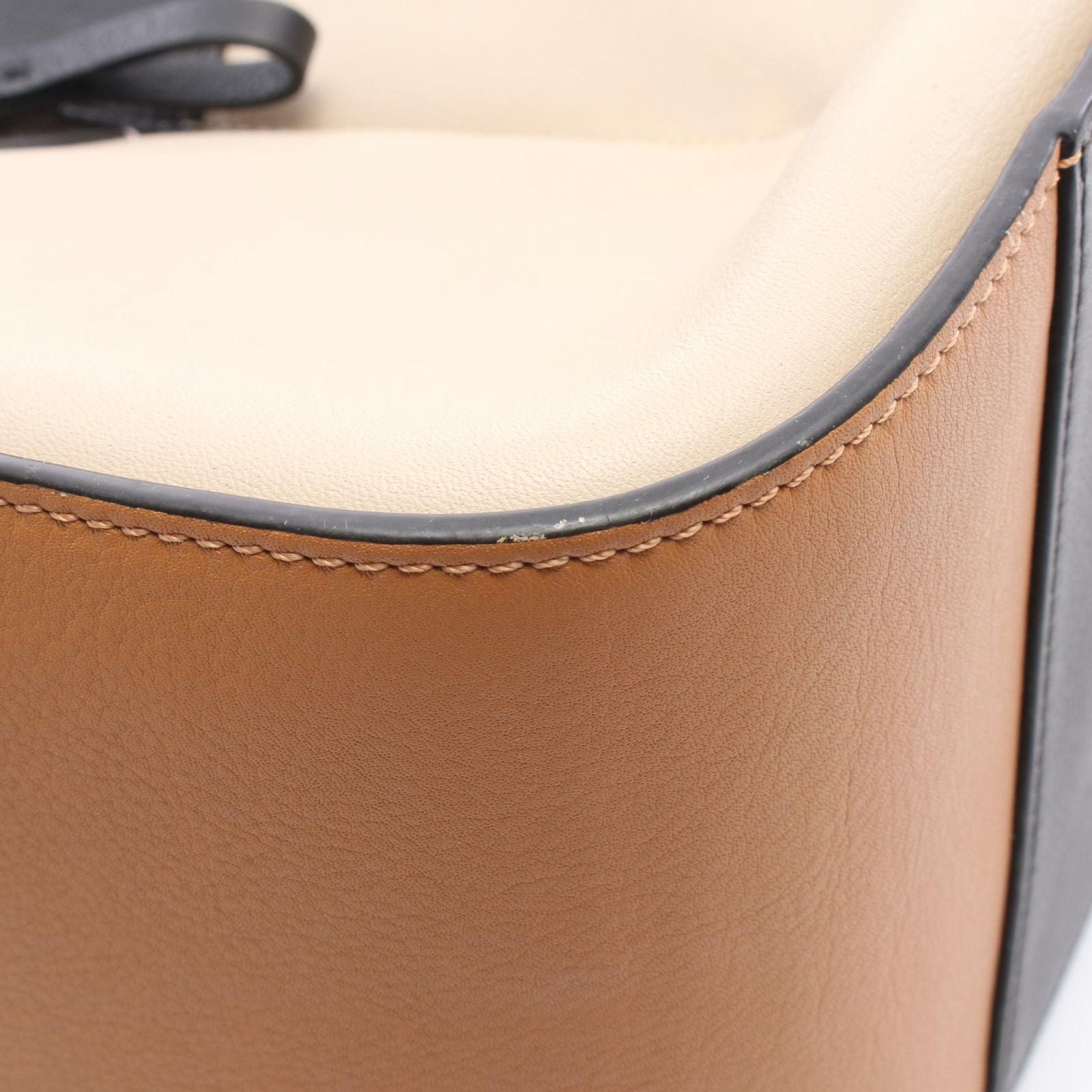 Loewe Handbag Hammock Small 2-Way Gray Camel Black Leather — view 7