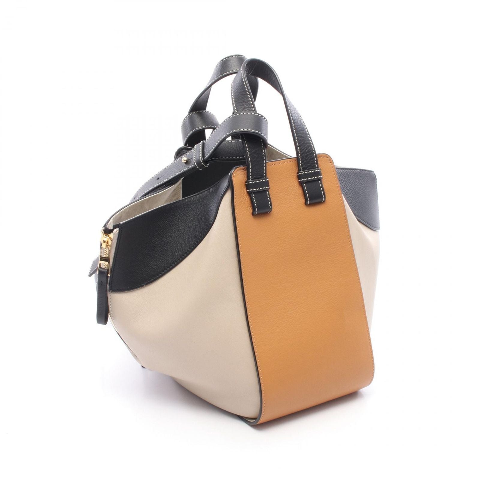 Loewe Handbag Hammock Small 2-Way Gray Camel Black Leather — view 2