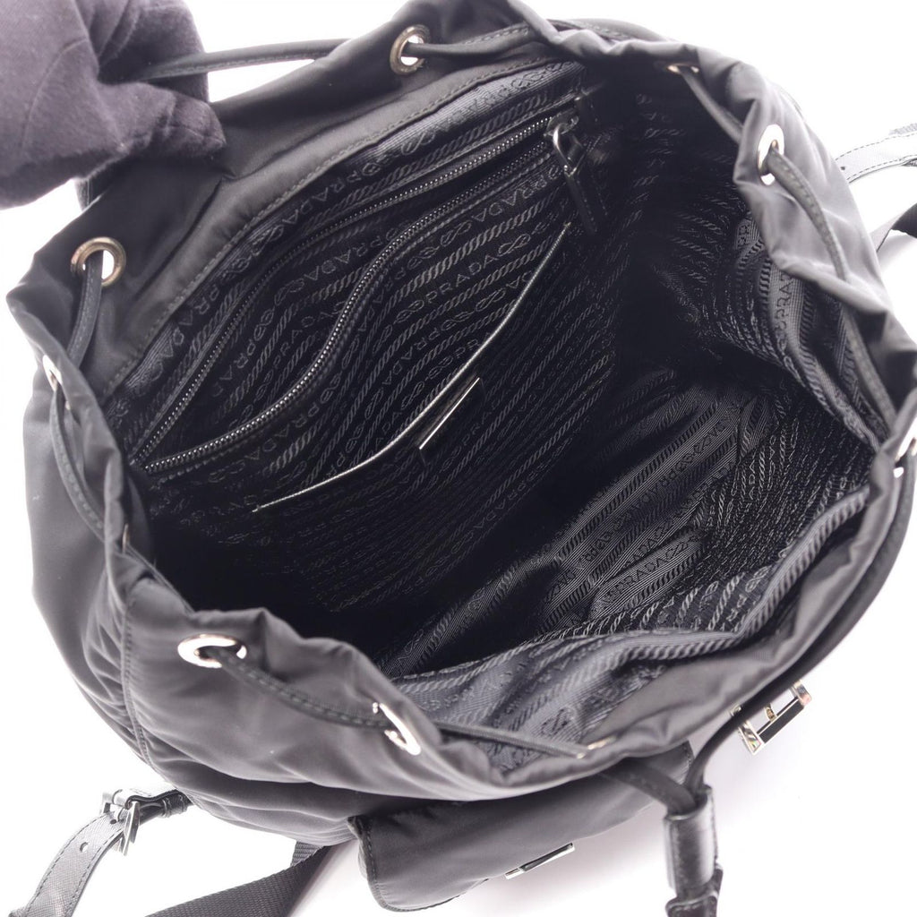 Prada Backpack Vela Black Nylon Saffiano Leather — view 3
