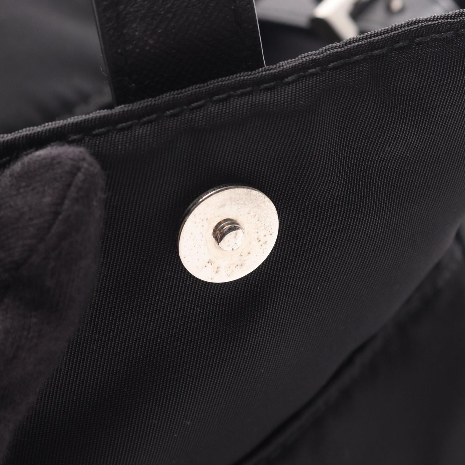 Prada Backpack Vela Black Nylon Saffiano Leather — view 7