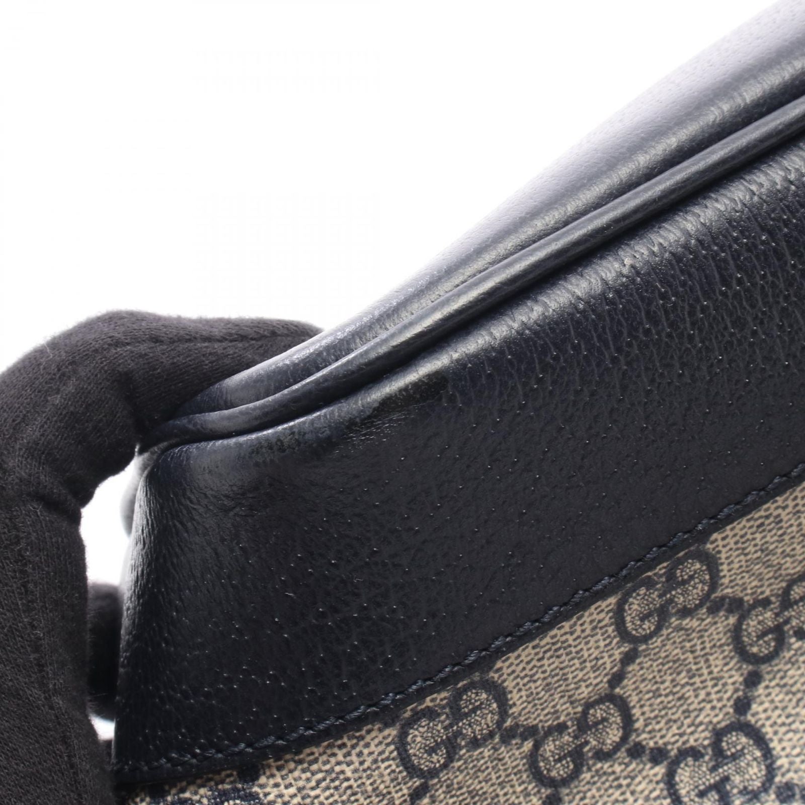 Gucci Tote Ophidia Small GG Supreme Navy Canvas Leather 2-Way — view 7