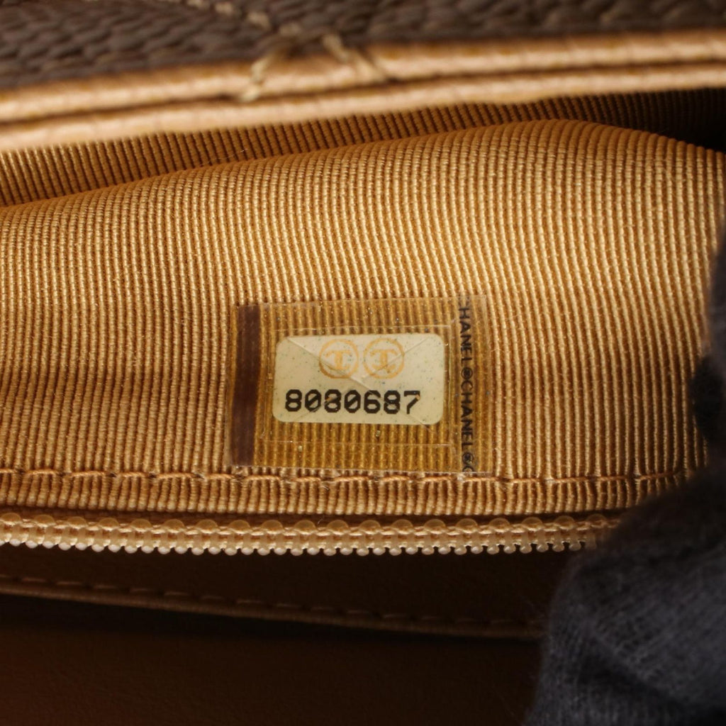 Chanel Handbag Quilted Wood Handle Beige Calf — view 5