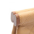 Chanel Handbag Quilted Wood Handle Beige Calf — view 9