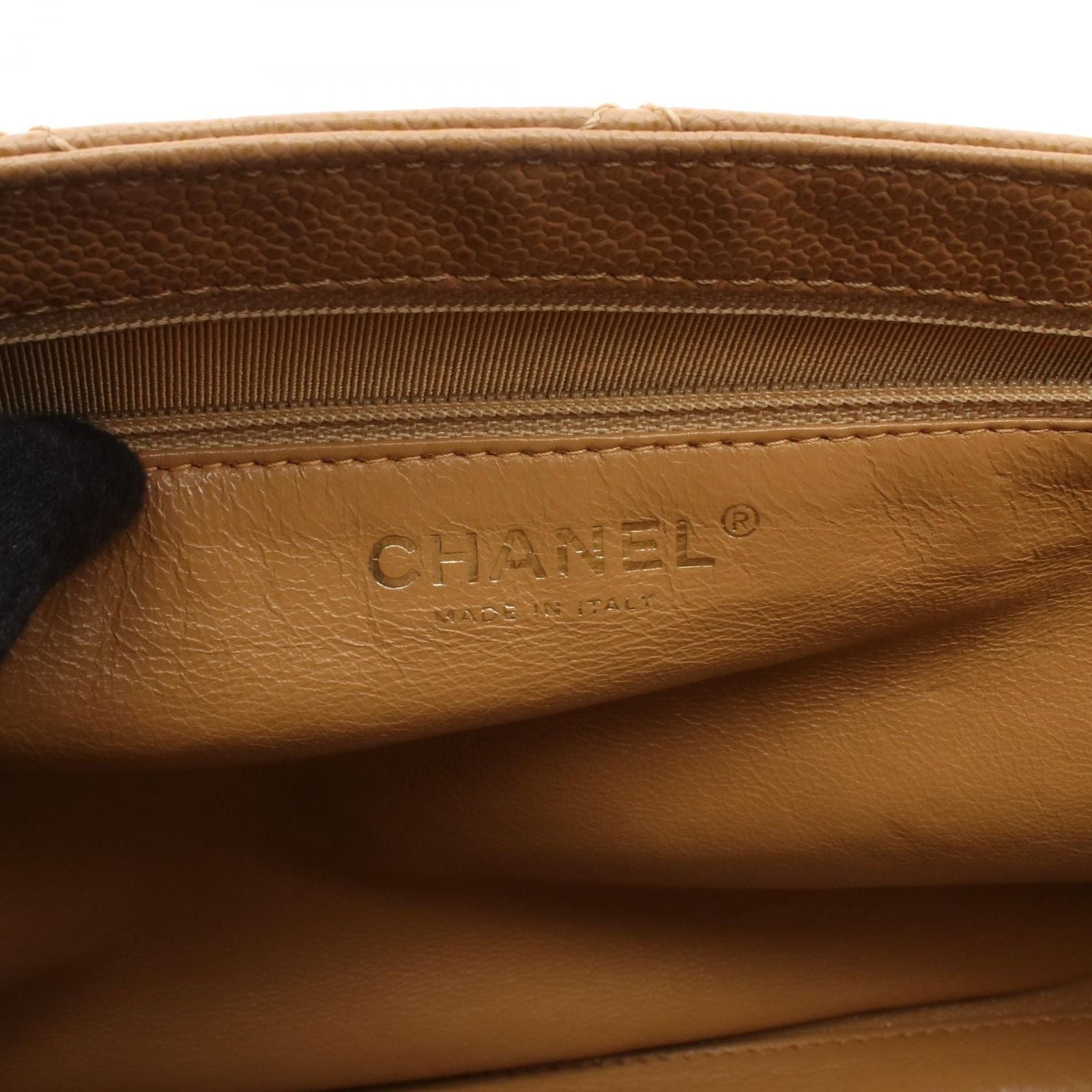 Chanel Handbag Quilted Wood Handle Beige Calf — view 4