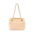 Chanel Shoulder Bag Quilted Beige Calf Chain