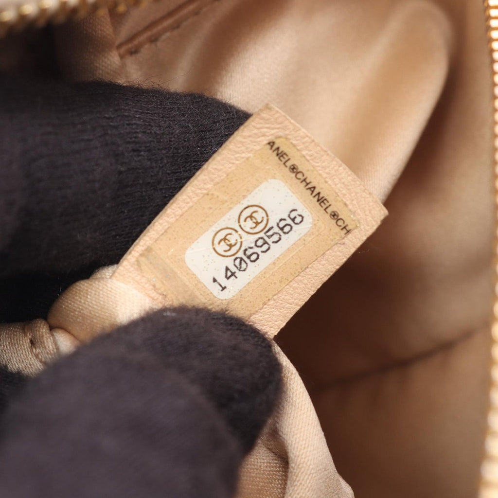 Chanel Shoulder Bag Quilted Beige Calf Chain — view 5