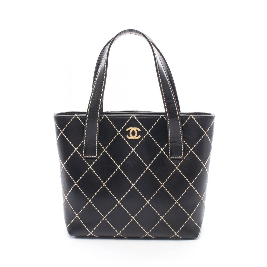 Chanel Tote Wild Stitch Black Leather
