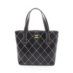 Chanel Tote Wild Stitch Black Leather