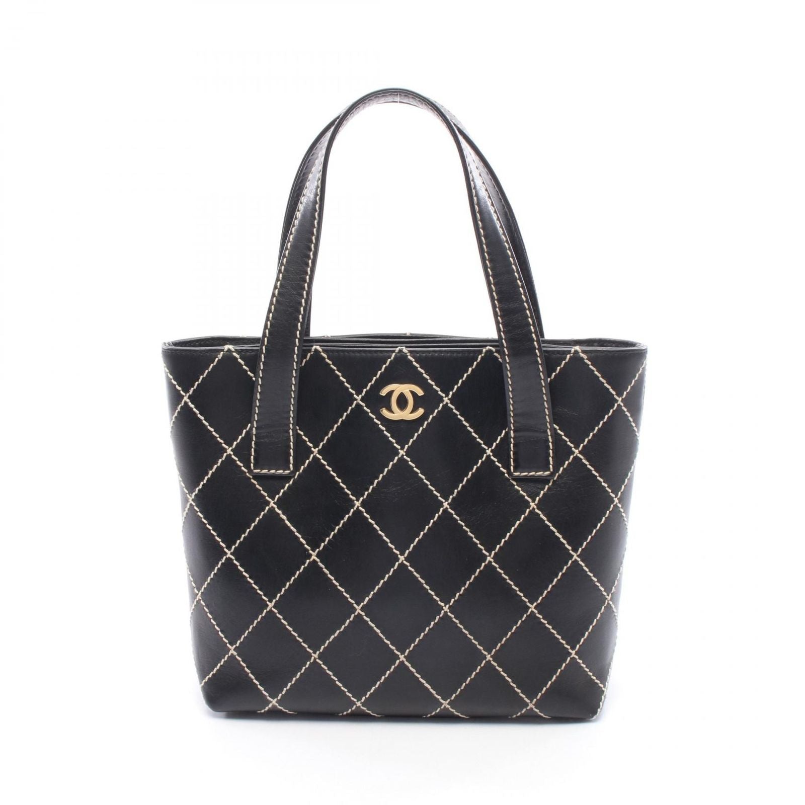 Chanel Tote Wild Stitch Black Leather