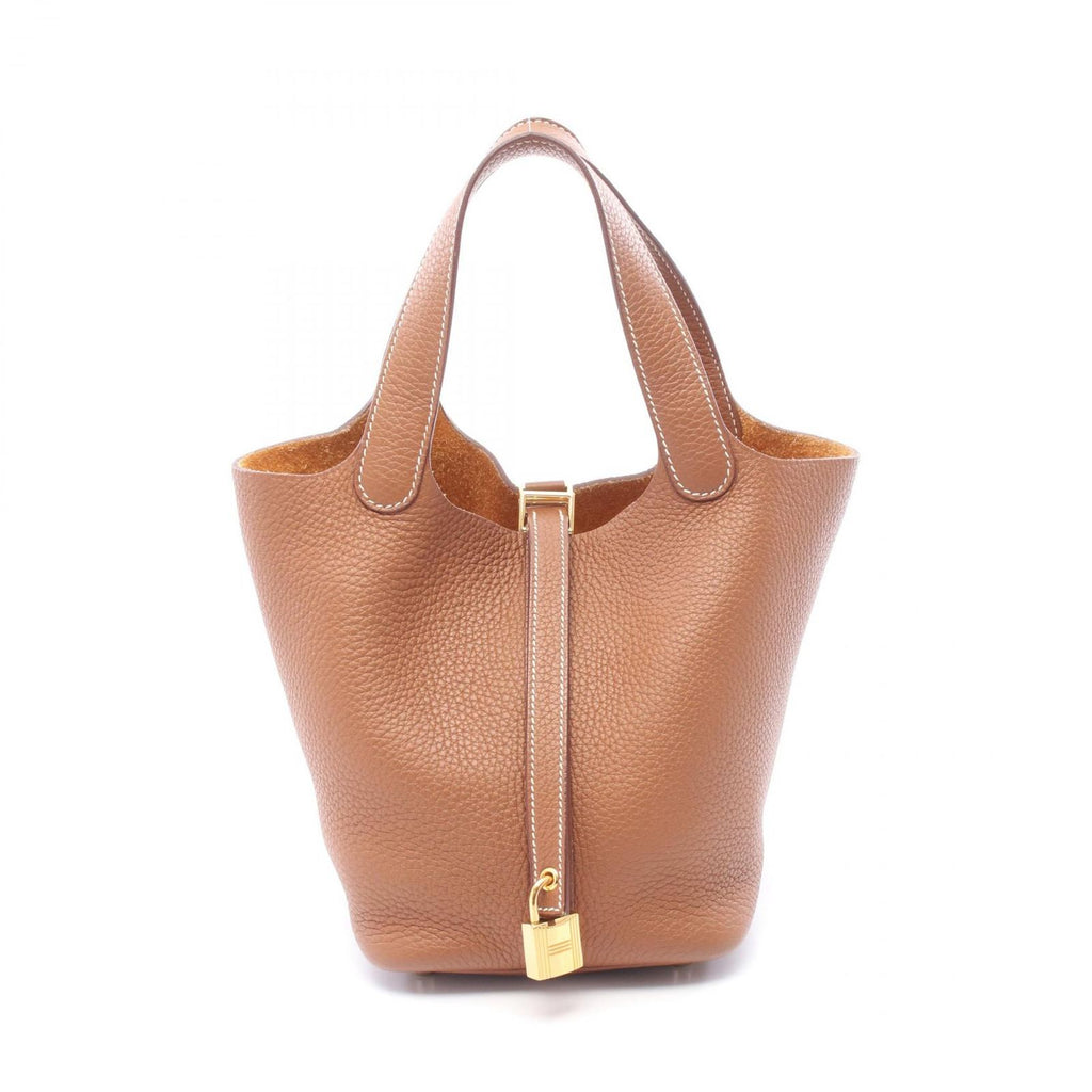 Hermes Handbag Picotin Lock PM Gold Leather