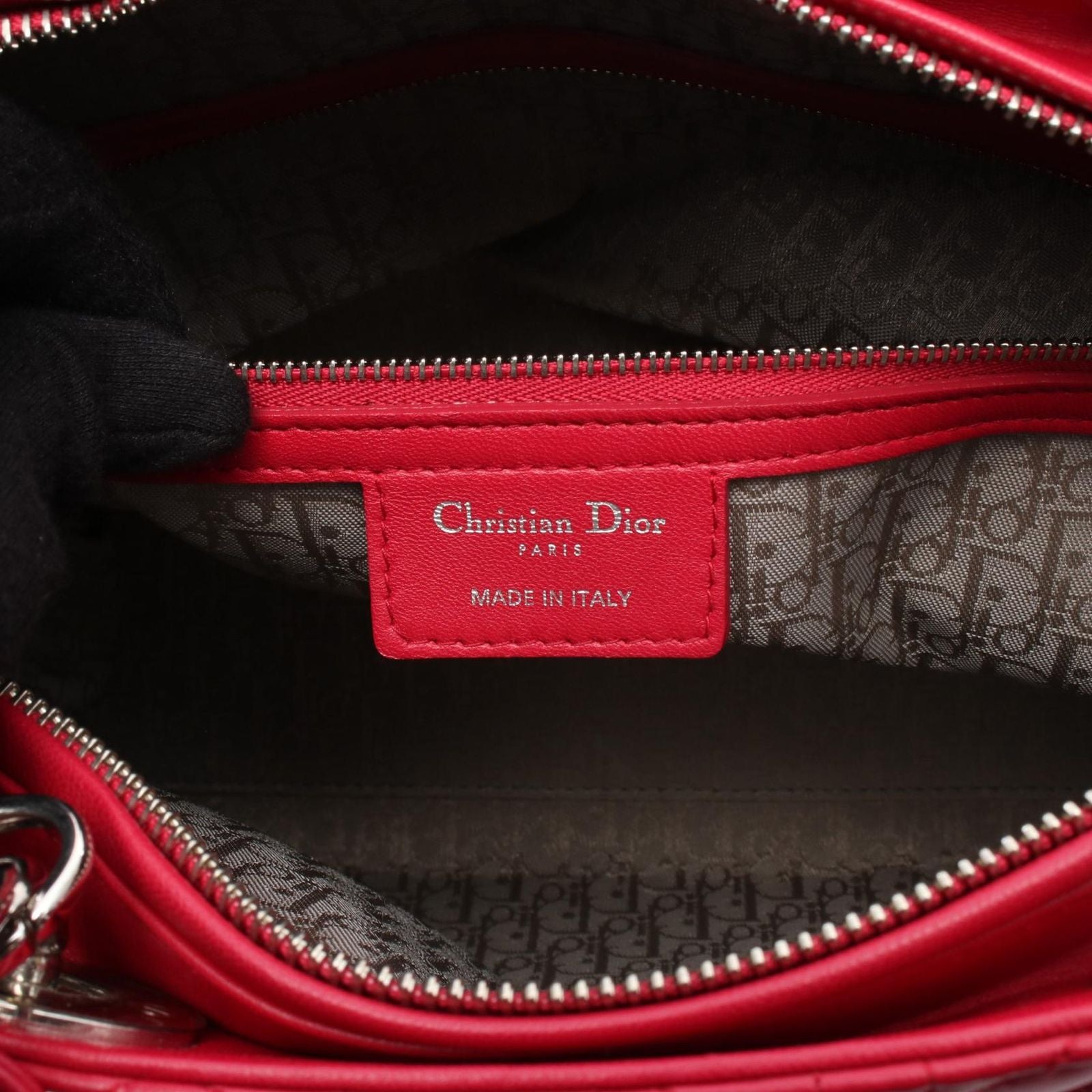 Dior Handbag Lady Dior Large 2-Way Magenta Leather Lady Dior Cannage Tote — view 4