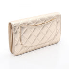 Chanel Bifold Wallet Quilted Champagne Gold Lambskin — view 2