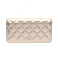 Chanel Bifold Wallet Quilted Champagne Gold Lambskin