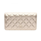 Chanel Bifold Wallet Quilted Champagne Gold Lambskin