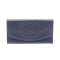 Chanel Bifold Wallet CC Logo Navy Calf