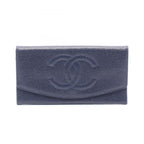 Chanel Bifold Wallet CC Logo Navy Calf