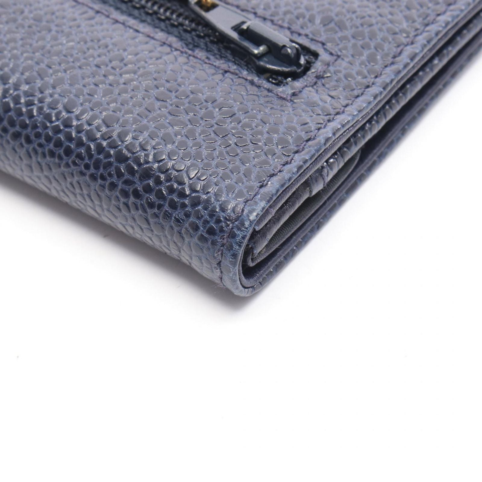 Chanel Bifold Wallet CC Logo Navy Calf — view 8