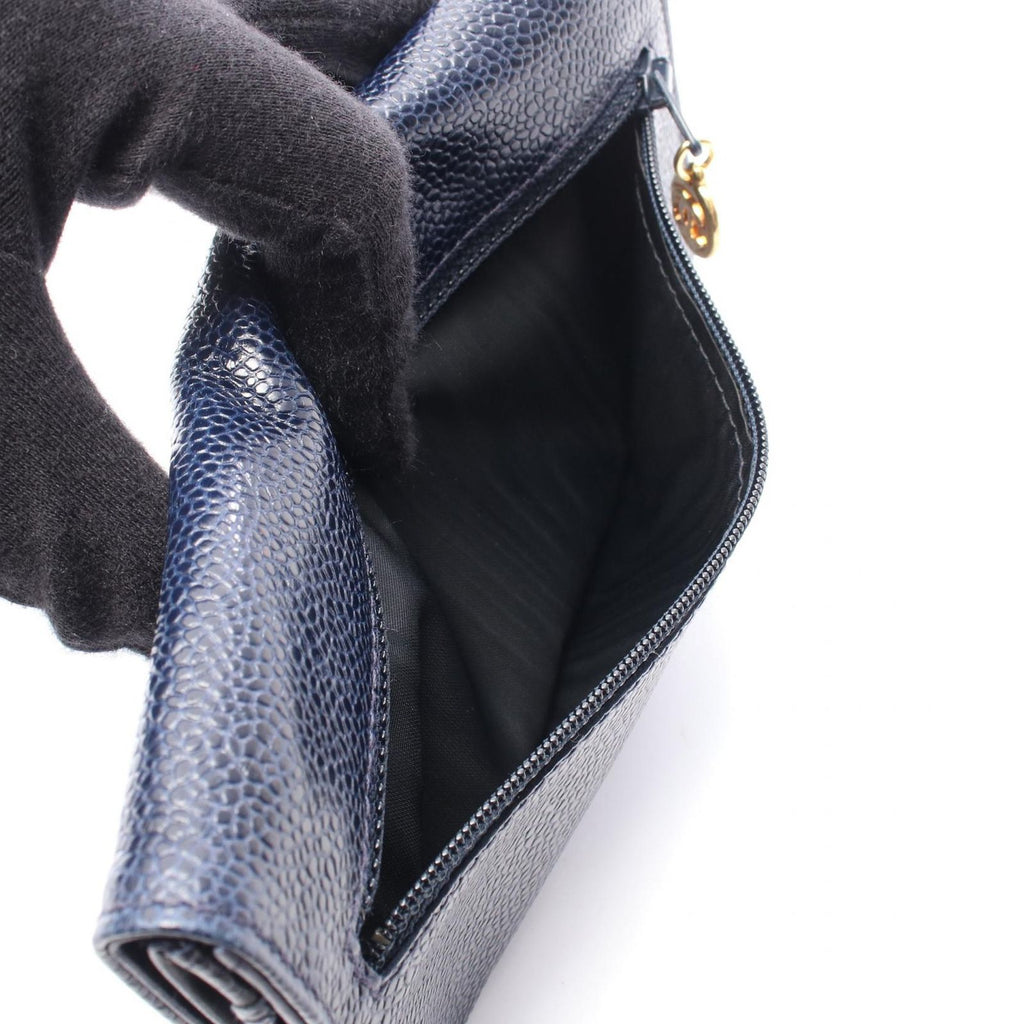 Chanel Bifold Wallet CC Logo Navy Calf — view 7