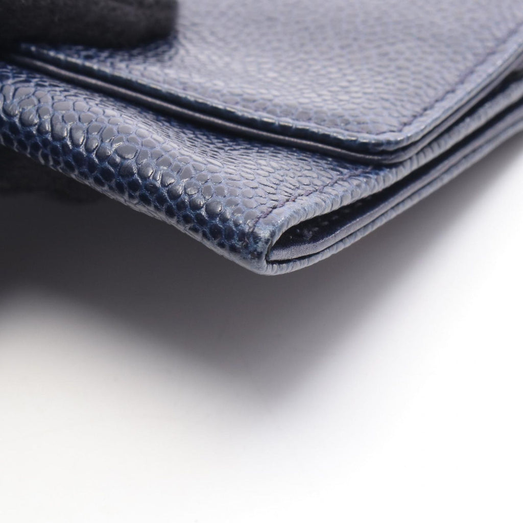 Chanel Bifold Wallet CC Logo Navy Calf — view 9