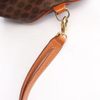 Celine Backpack Macadam Drawstring Dark Brown Canvas Leather Mini — view 6