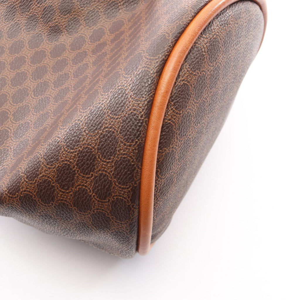 Celine Backpack Macadam Drawstring Dark Brown Canvas Leather Mini — view 5