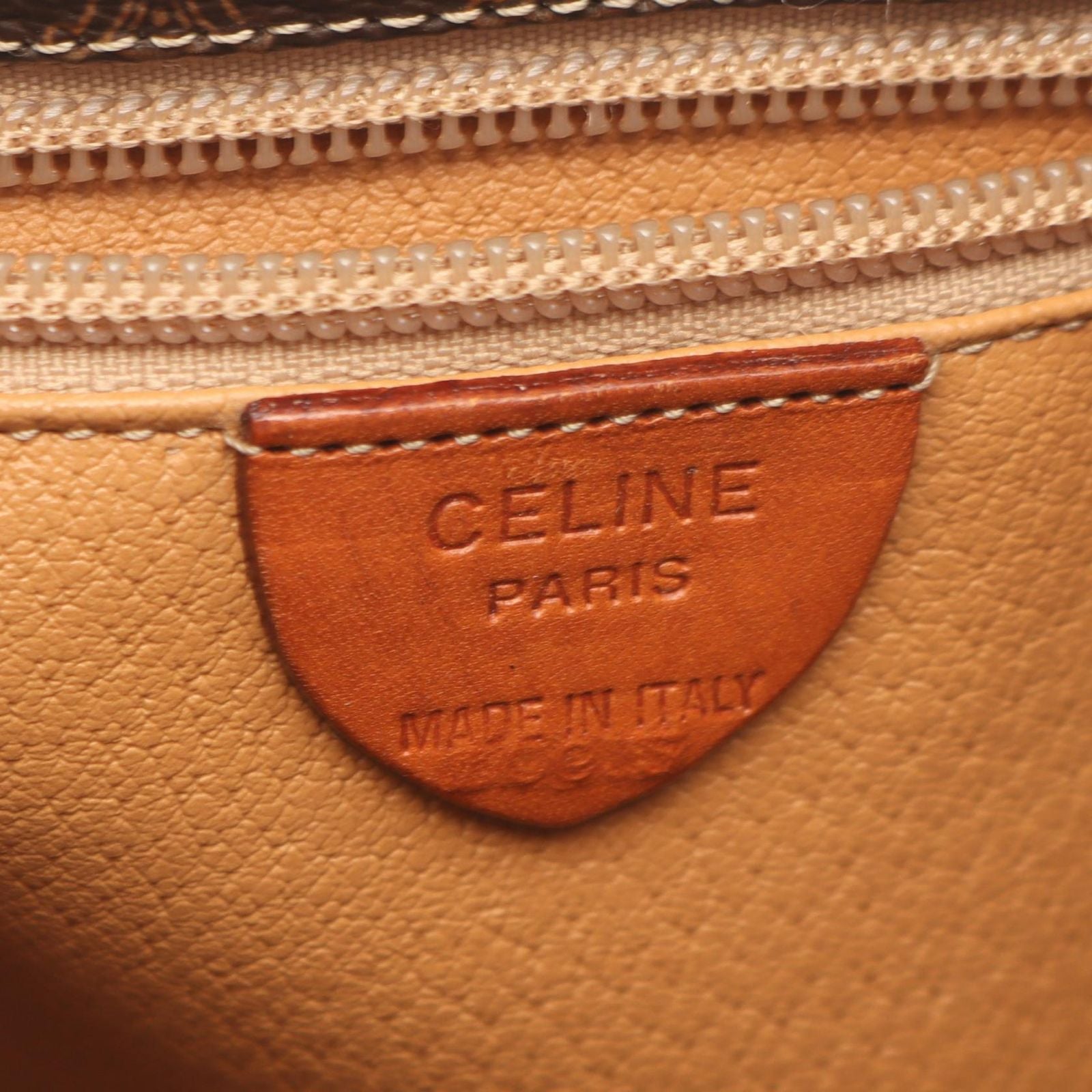 Celine Backpack Macadam Drawstring Dark Brown Canvas Leather Mini — view 4