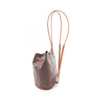 Celine Backpack Macadam Drawstring Dark Brown Canvas Leather Mini — view 2