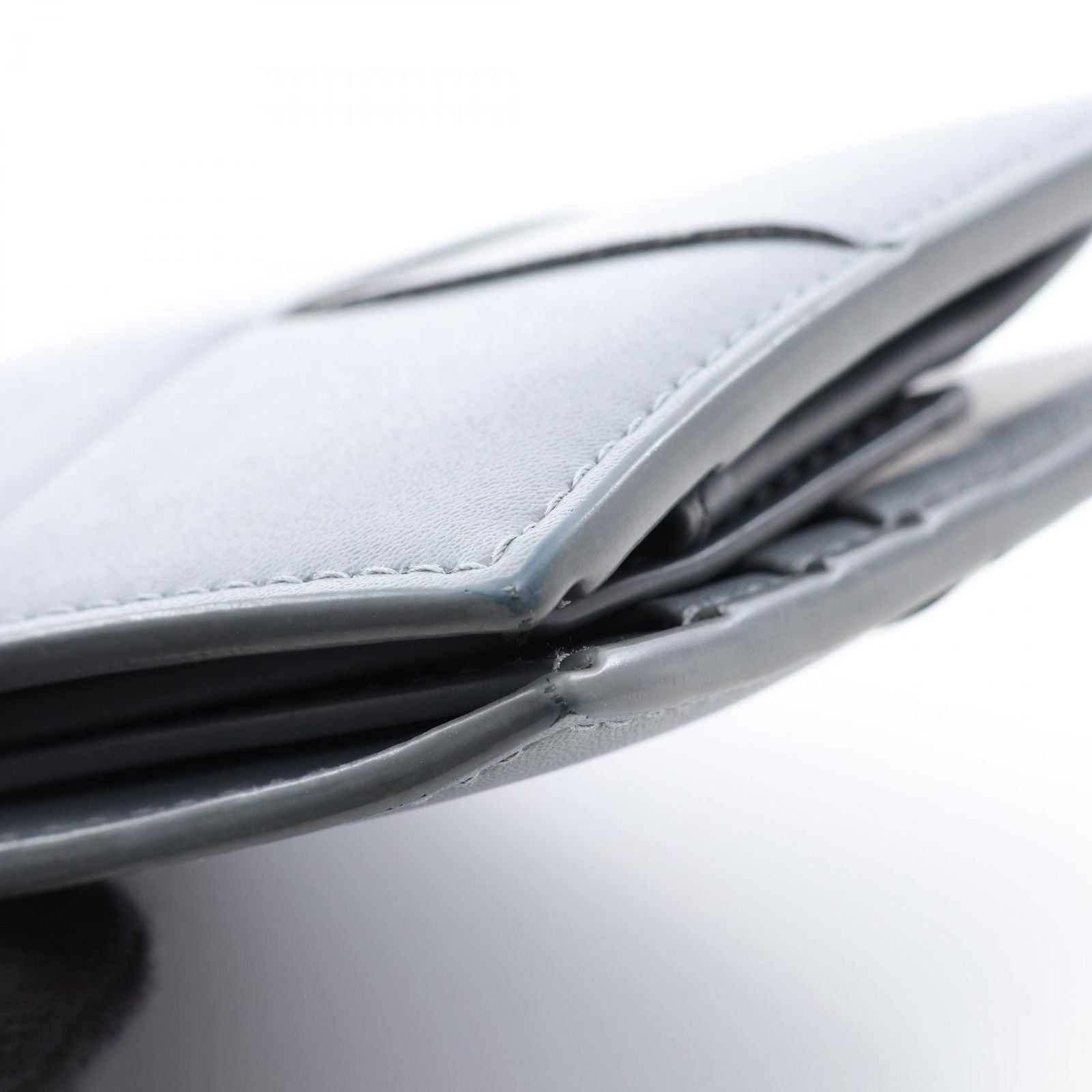 Bottega Veneta Bifold Wallet Maxi Intrecciato Gray Leather Cassette — view 9