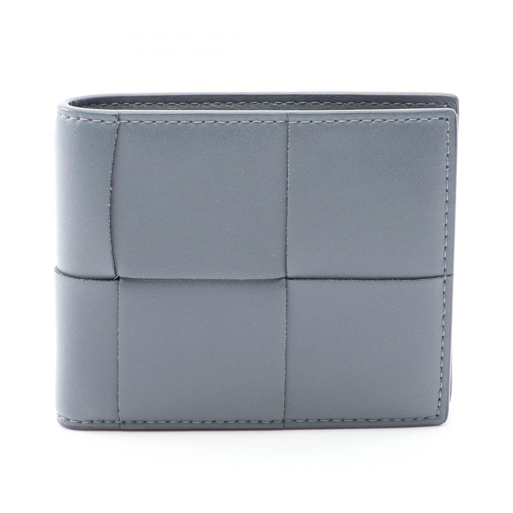 Bottega Veneta Bifold Wallet Maxi Intrecciato Gray Leather Cassette