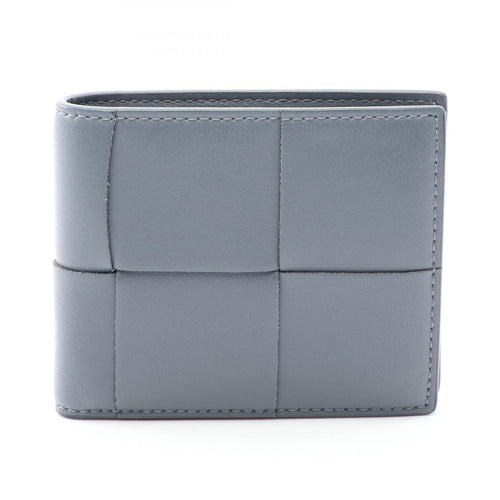 Bottega Veneta Bifold Wallet Maxi Intrecciato Gray Leather Cassette