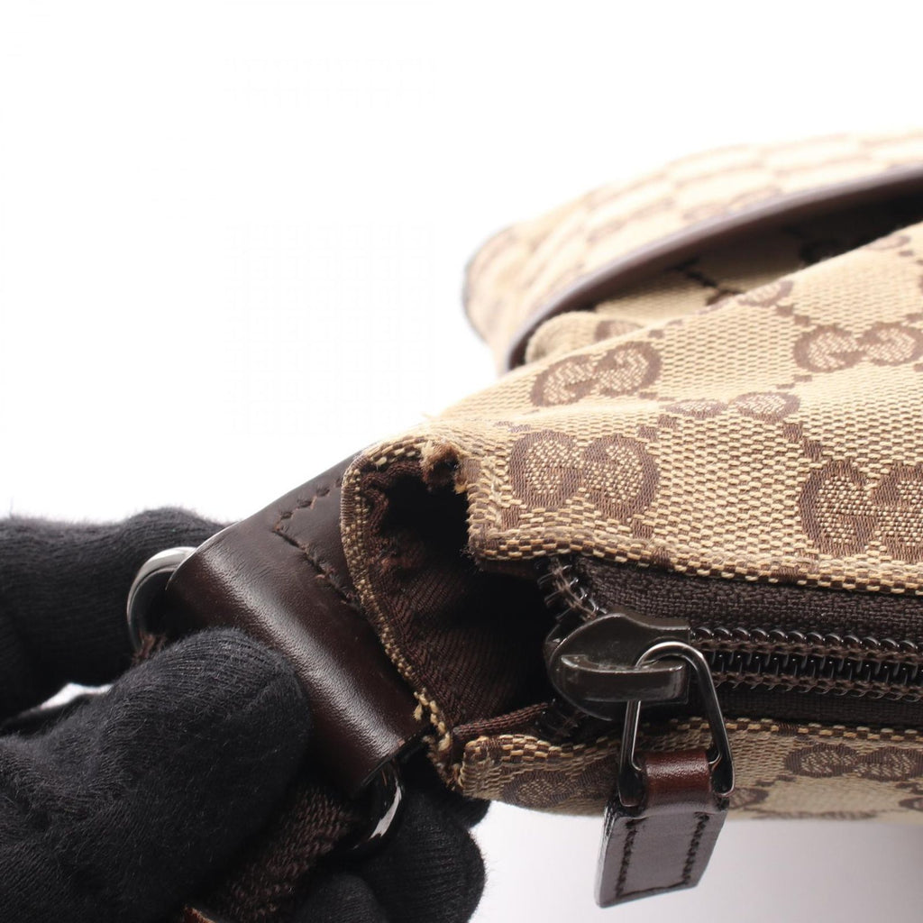 Gucci Shoulder Bag GG Canvas Beige Dark Brown — view 8