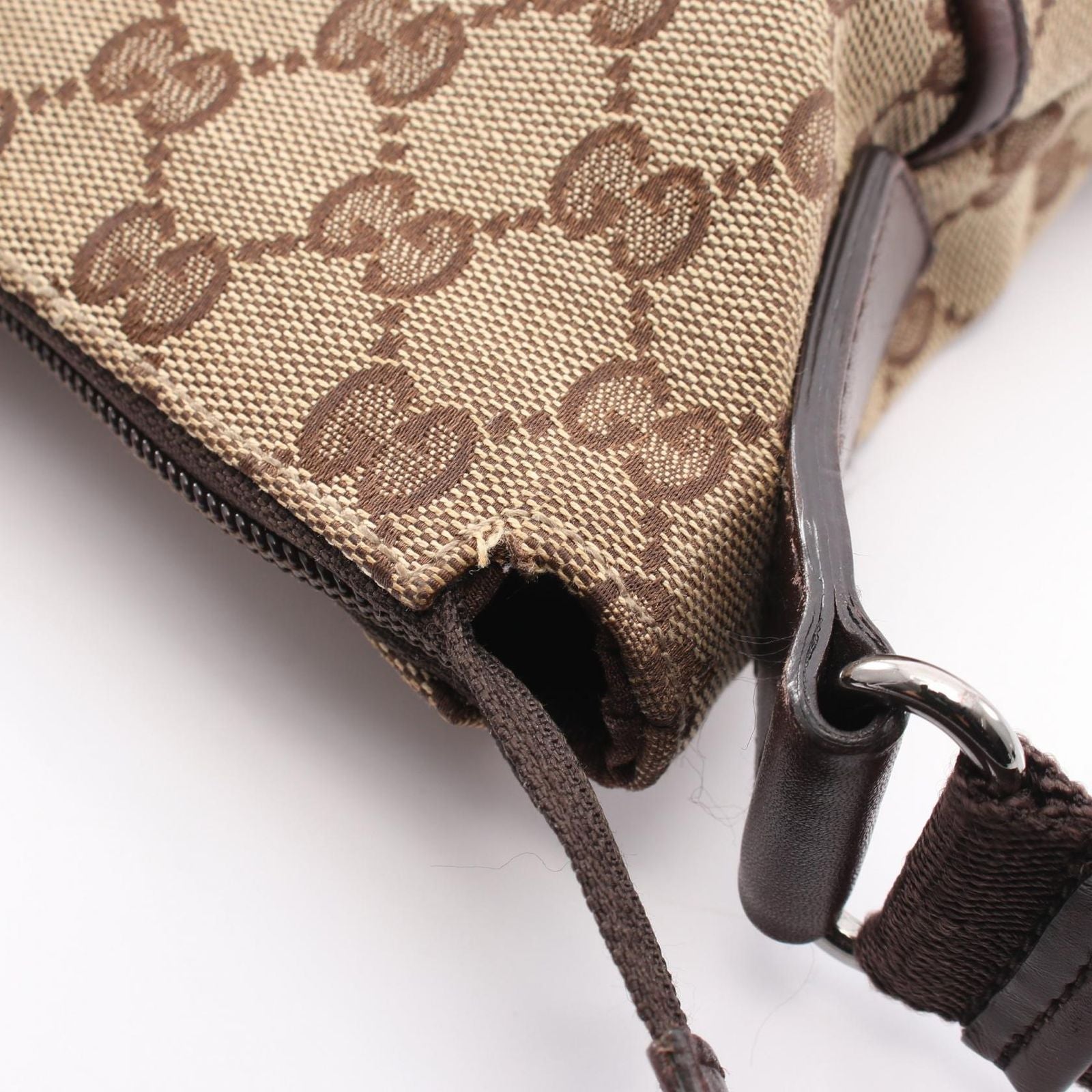 Gucci Shoulder Bag GG Canvas Beige Dark Brown — view 7