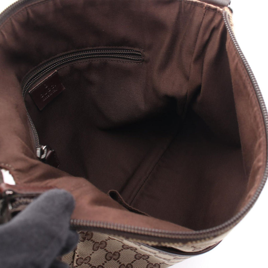 Gucci Shoulder Bag GG Canvas Beige Dark Brown — view 3