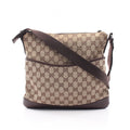 Gucci Shoulder Bag GG Canvas Beige Dark Brown