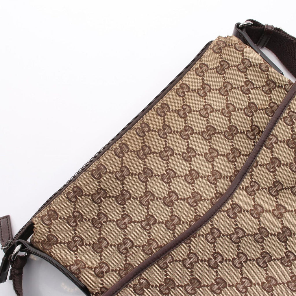 Gucci Shoulder Bag GG Canvas Beige Dark Brown — view 9