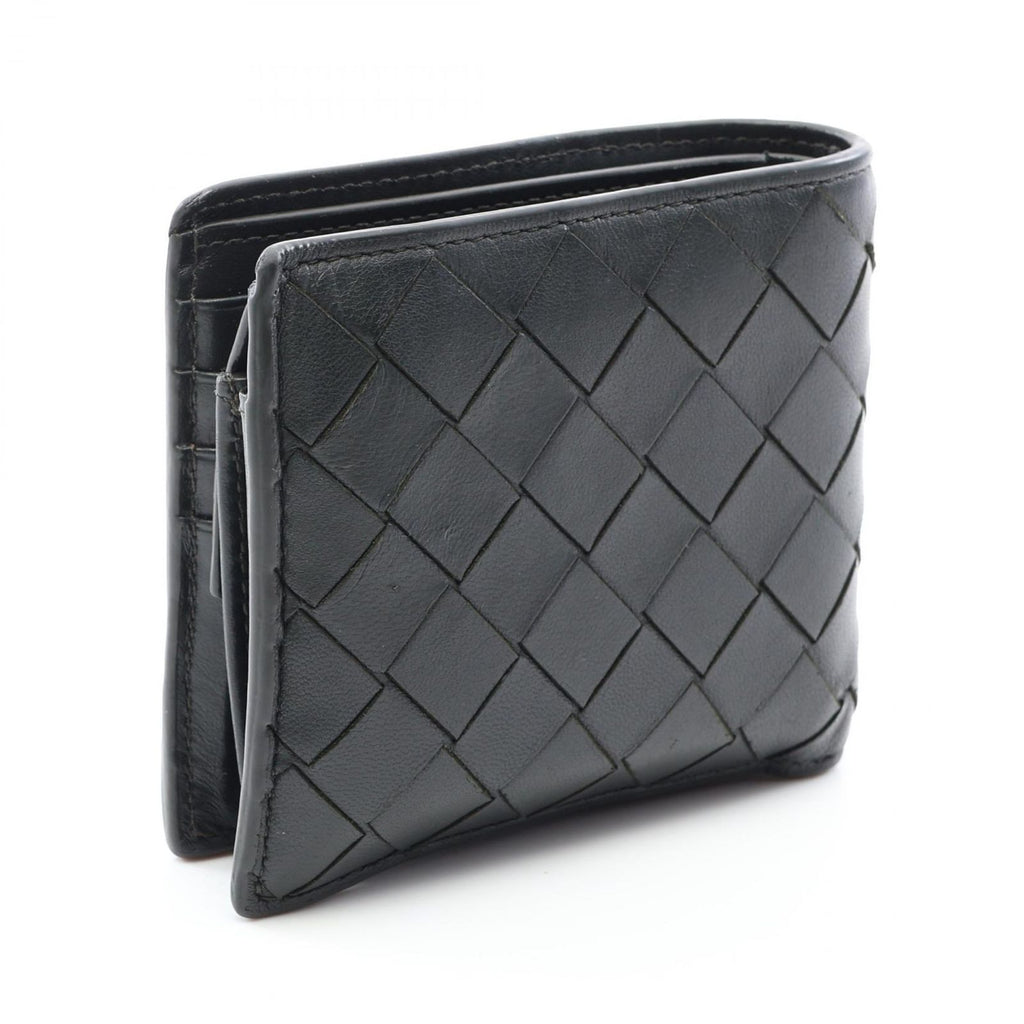 Bottega Veneta Bifold Wallet Intrecciato Black Leather — view 2