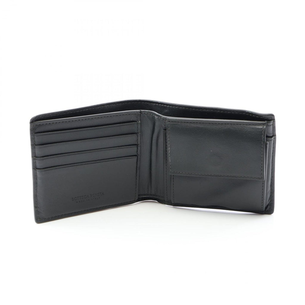 Bottega Veneta Bifold Wallet Intrecciato Black Leather — view 3