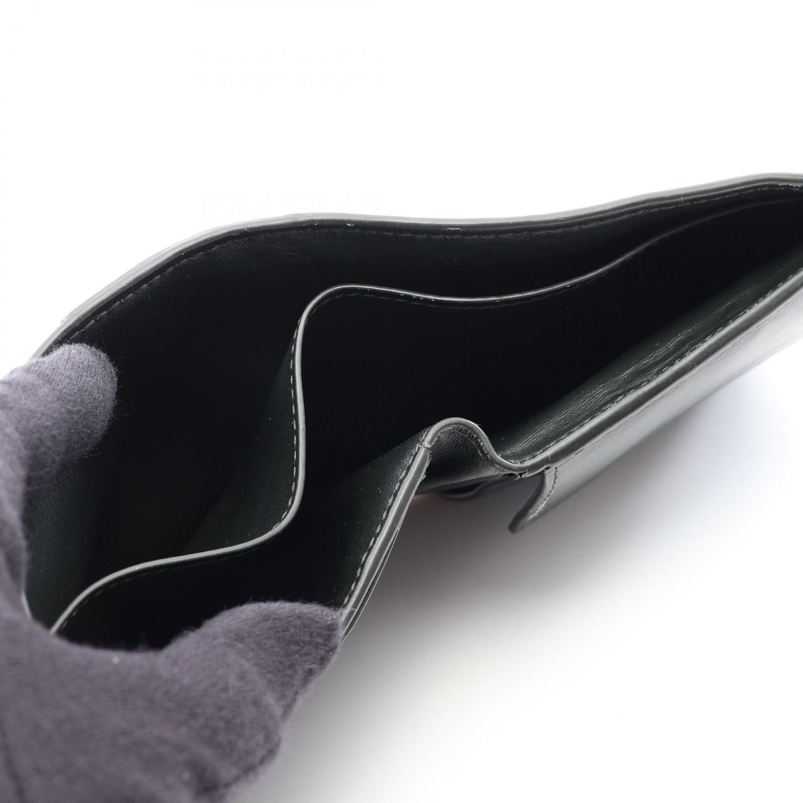 Bottega Veneta Bifold Wallet Intrecciato Black Leather — view 7