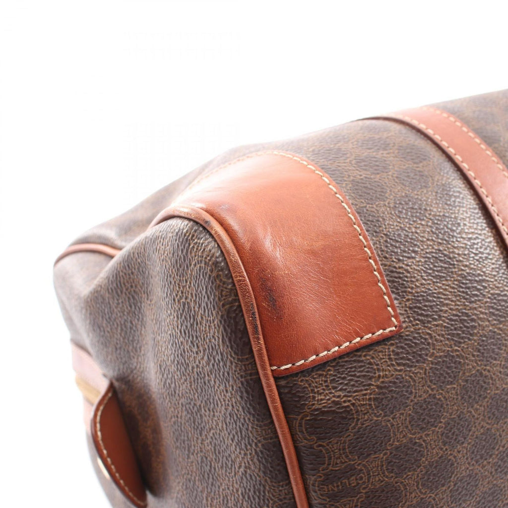 Celine Tote Macadam Brown Canvas Leather Boston — view 5