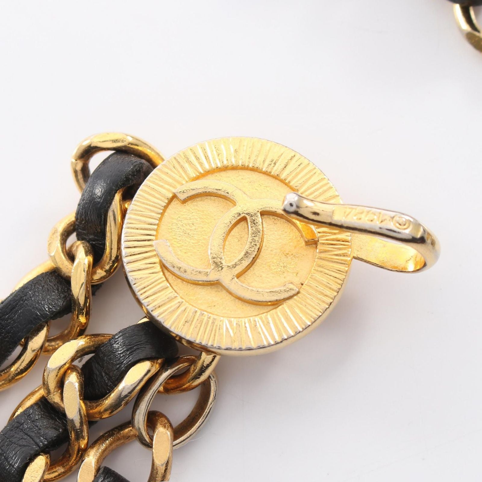 Chanel Belt CC Logo Chain Leather — view 3