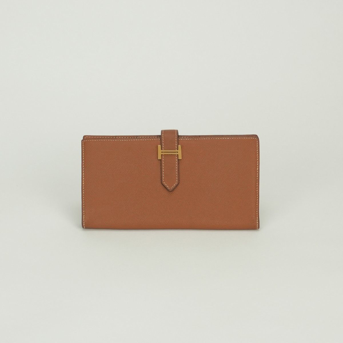 Hermes Bearn Souffle Wallet Epsom Gold Brown Veau