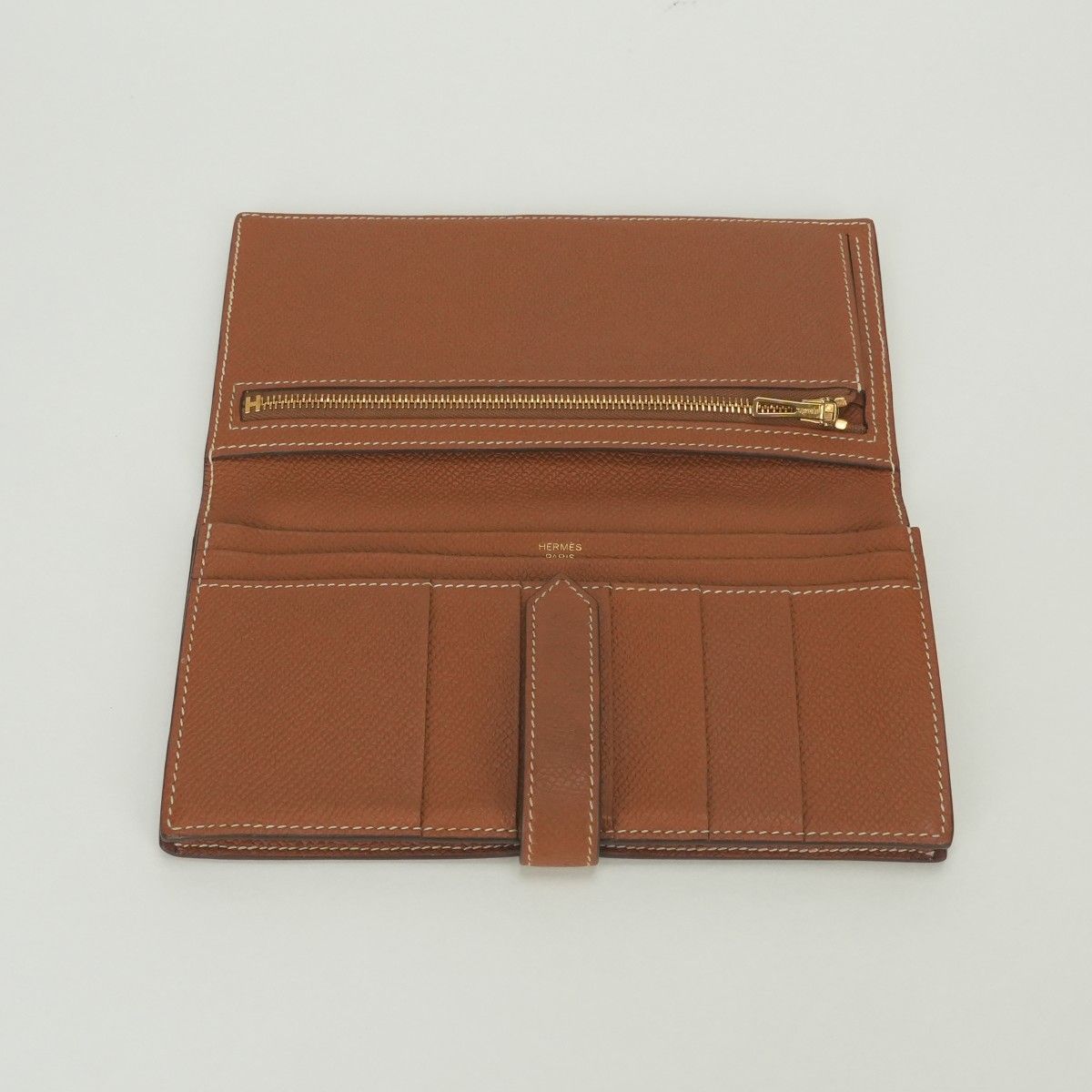 Hermes Bearn Souffle Wallet Epsom Gold Brown Veau — view 7